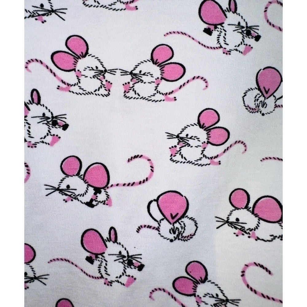Roller Rabbit Girls Size 4 Pink Mouse Gym Rats PJs Pajama Set - Picture 4 of 5